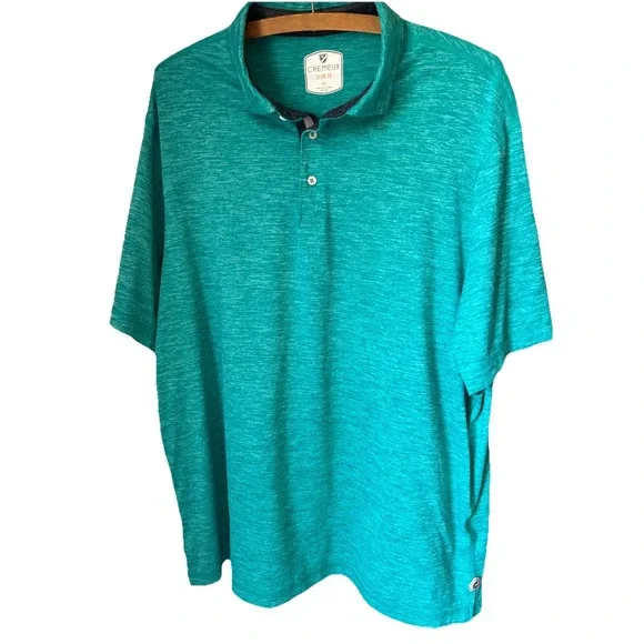 DANIEL CREMIEUX Club 38 Mens Performance Teal Blue Golf Polo Shirt Extra Large - Picture 1 of 11